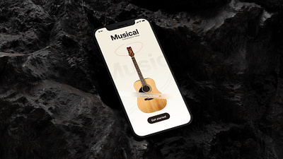Music instrument shopping 3d branding ui