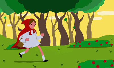 Little Red Riding Hood childrensbook fairytale illustration krita littleredhidinghood