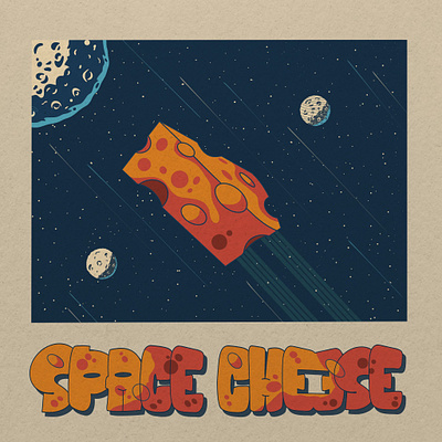 Space Cheese design digital art fresco graffiti graphic design graphic designer illustration