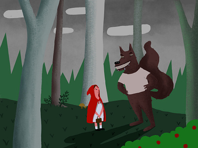 Little Red Riding Hood and Wolf chapéuzinhovermelho fairytale illustration ilustração kidsbook simpleforms story