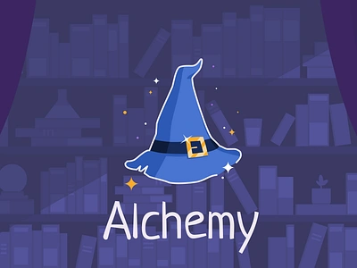 Key art for my video game Alchemy alchemy blue books harrypotter hat library magic medieval mistery userinterface videogame violet witchcraft wizard wizardcraft