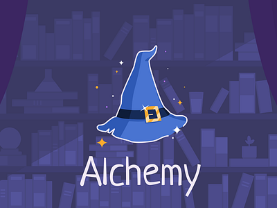 Key art for my video game Alchemy alchemy blue books harrypotter hat library magic medieval mistery userinterface videogame violet witchcraft wizard wizardcraft