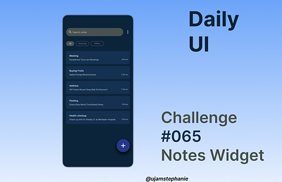 Daily UI Day 065 Notes Widget app branding design graphic design ui ux