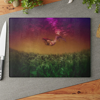 Release Mermaid Fantasy Art Cutting Board art accessories cutting boards fantasy art graphic art kitchen accessories mermaid photo editing