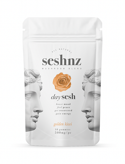 Seshnz Mushroom Blend branding packaging design