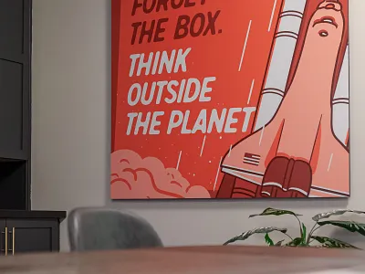 Agency Decor branded space environmental design poster wall hanging