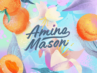 Amino Mason amino mason brand brand identity branding design drawing flowers graphic design handmade identity illustrations key visual natural pattern patterns peaches pictures product shampoo visual design