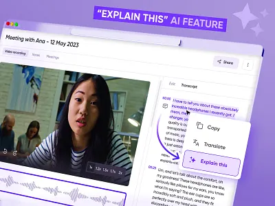 Real-Time AI Explainer for Work Meetings: UX Design Concept ai application ai data exploration ai design ai meeting platform ai product design ai ui ai ux ai ux design ai ux patterns educational ai features generative ai interactive ai interface meeting assistant meeting management tool online meeting software productivity apps