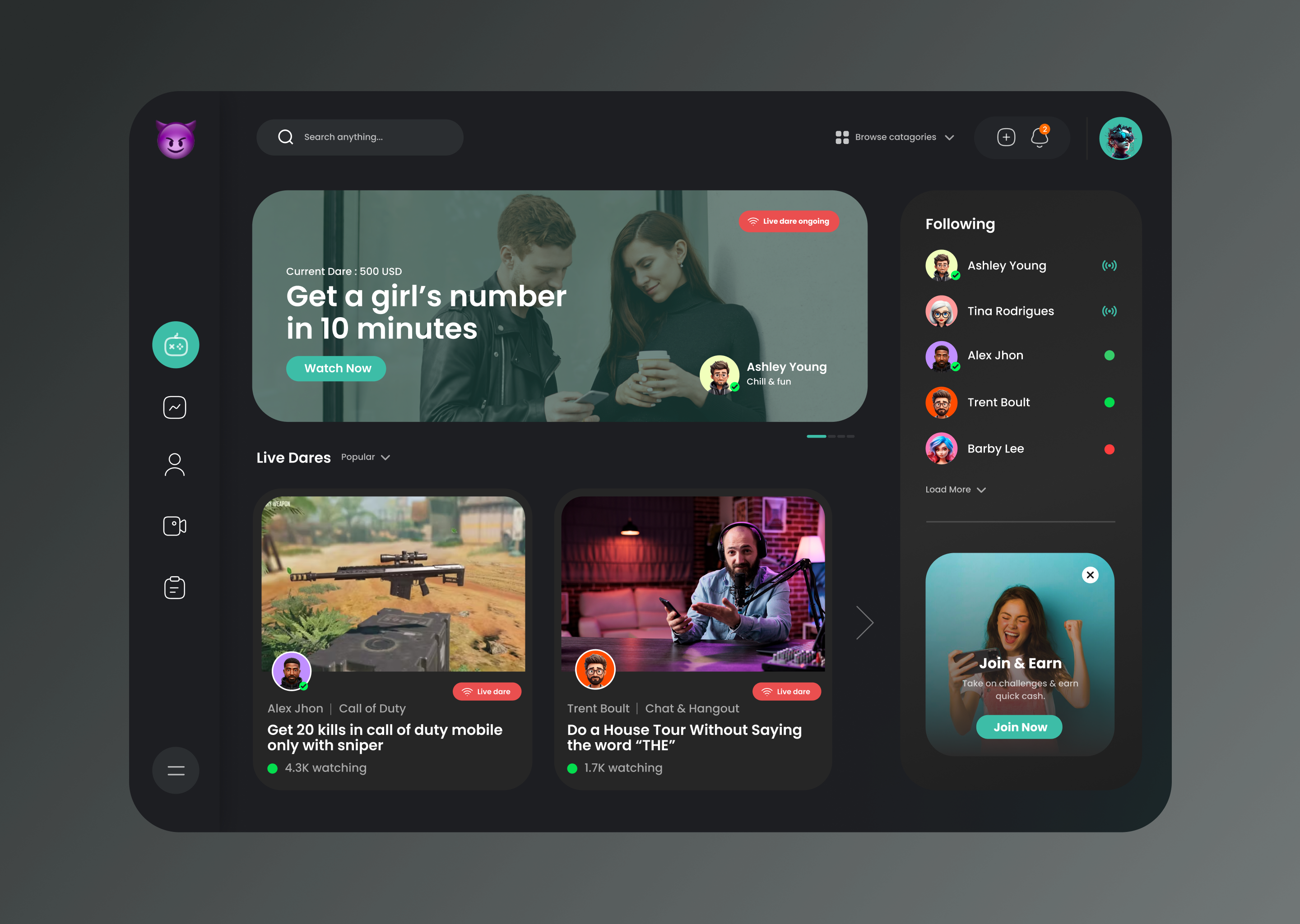 Streaming platform dashboard design app app design dashboard netflix online stream streaming platform twitch ui web design website design