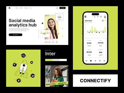 Connectify social branding branding dashboard dashboard ui dashboard ux dashbord design design mobile socal dashboard social ui ui design website
