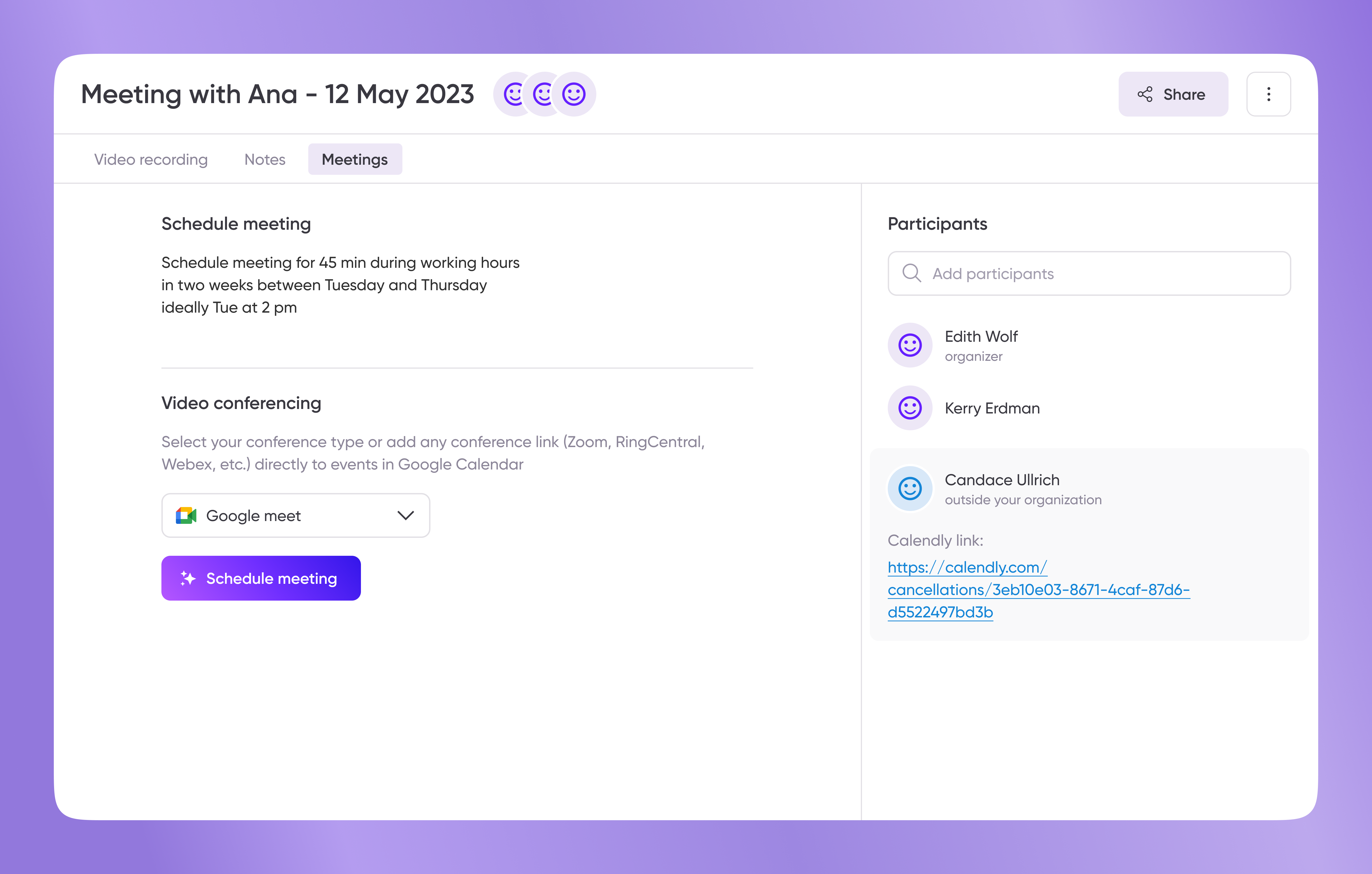 AI Meeting Scheduling Assistant: Innovative UX Design Concept by Iryna ...