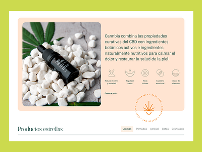 Cannbia Web e-commerce app cannabis cbd cosmetic design desktop ecommerce health landing layout mobile naturaleza product skincare ui ux uxui web webdesign wireframe