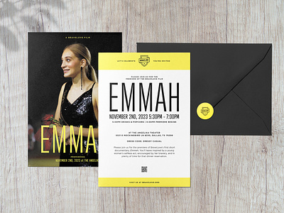 Emmah Documentary Invitation adoption agency design documentary envelope graphic design invitation invite movie print yellow