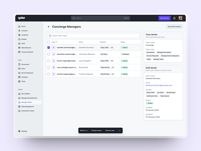 Streamlining Team Management for Organisational Efficiency admin dashboard design experience figma graphic design interface management operations product product design property staff members team ui ux web