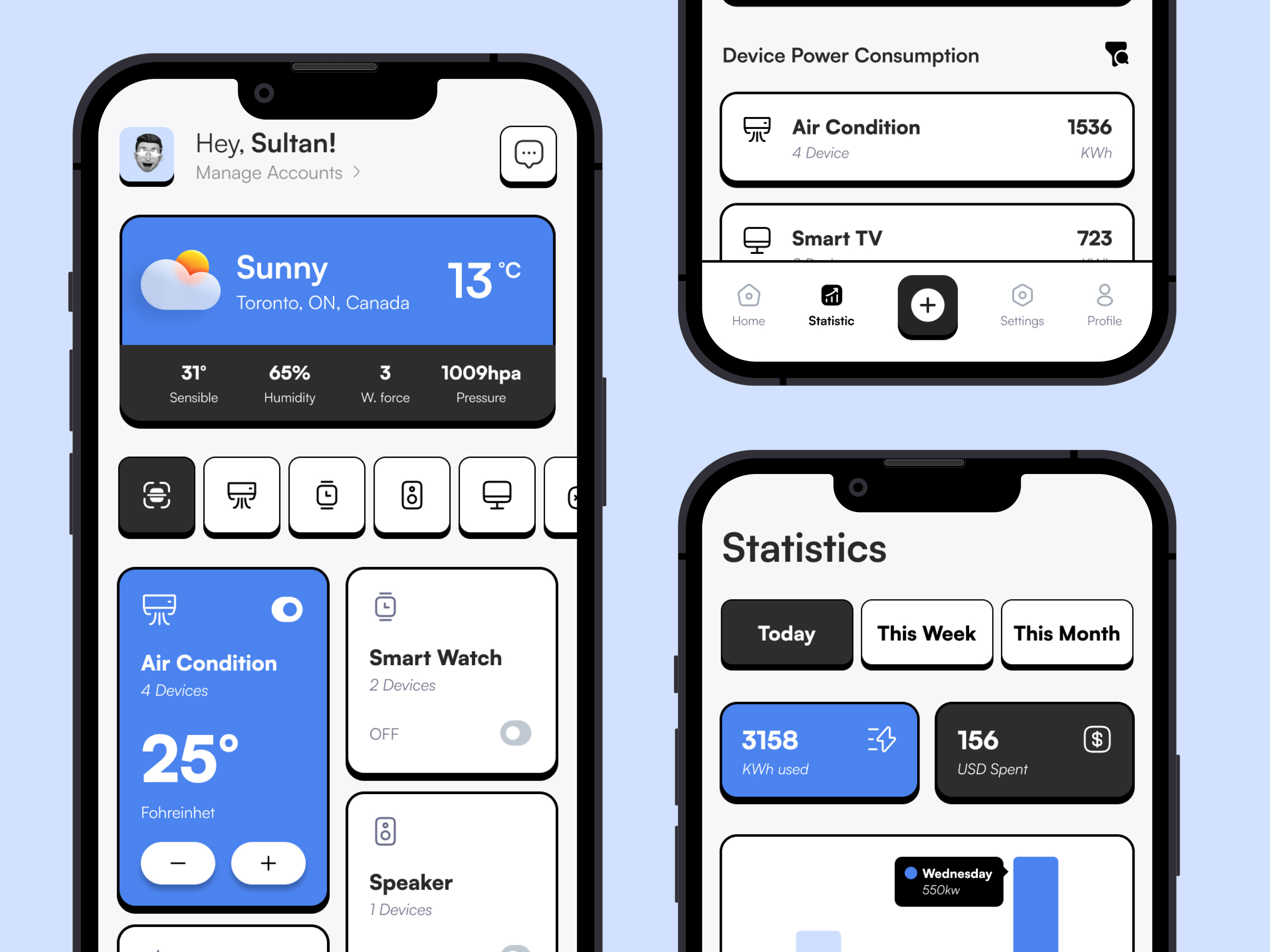 Smart Home Mobile App air conditioning camera design landing page living room mobile app modern navigation remote control app smart home speaker ui vacuum cleaner website