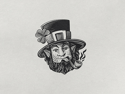 Leprechaun design engraving folklore illustration ireland leprechaun logo vector