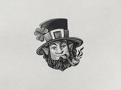 Leprechaun design engraving folklore illustration ireland leprechaun logo vector