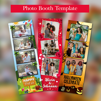 Photo booth template, strip, 360 overlay design 360 photo booth 3d animation branding logo motion graphics ui