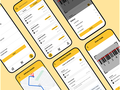 Parcel Delivery App UI Design android android app ui app app design app ui design barcode app ui delivery delivery app ui design figma ios ios app ui mobile app design mobile app ui desing parcel parcel app ui rider app rider app ui ui ux