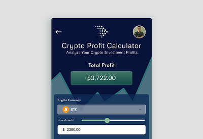 Crypto Profit Calculator | Daily UI bitcoin blockchain calculator crypto crypto currency crypto design crypto software profit calculator saas software ui ui design ux ux design