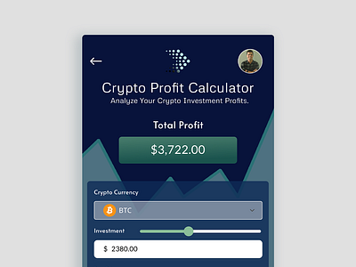 Crypto Profit Calculator | Daily UI bitcoin blockchain calculator crypto crypto currency crypto design crypto software profit calculator saas software ui ui design ux ux design