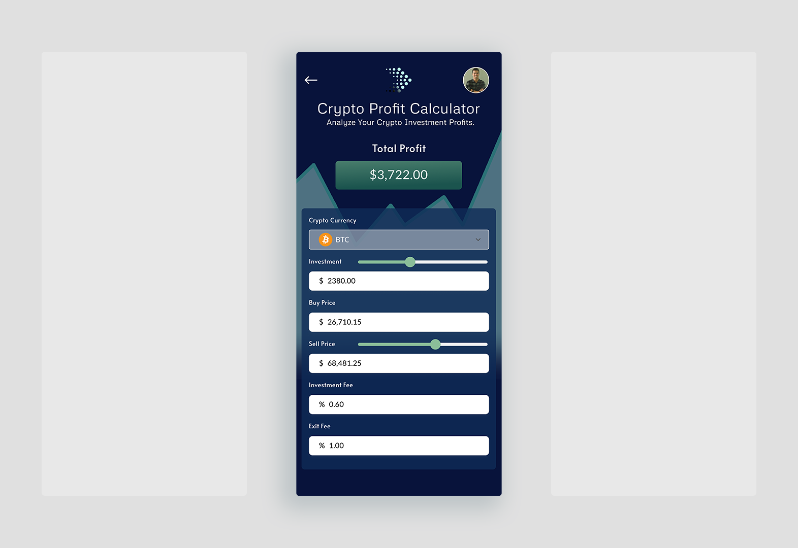 Crypto Profit Calculator | Daily UI by Tyler Ritchie on Dribbble