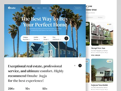 Omahe - Real Estate Website agency website building building website clean design design home page house website landing page minimalist product design property real estate real estate website rent rent website ui ui design uiux web design website