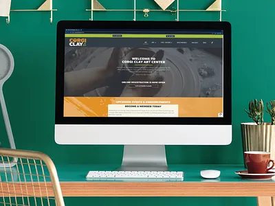 Corgi Clay Art Center Computer Mockup design graphic design logo mockup