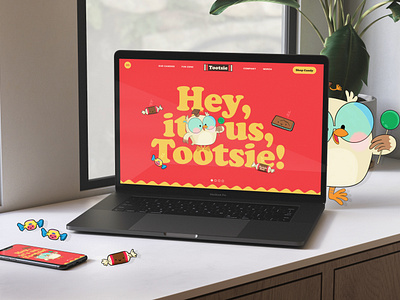 Tootsie Art Direction art direction b2c beverage candy cooper black creative direction figma food fun illustration marketing website mobile mockup owl responsive tootsie tootsie roll web design website