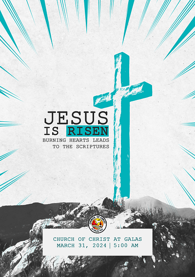 Jesus is Risen - Eastern Sunday Event banner bible christian church design easter graphic design poster