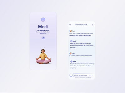 DailyUI - Medi Chatbot ai branding chatbot design digital design graphic design healthcare healthtech logo product design startup ui ux design web design