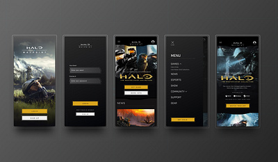 Halo Waypoint & Master Cheif Collection App and Graphic Design. app branding gaming graphic design halo polished redesign ui