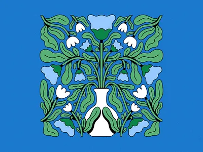 💙 colorful colourful digital illustration drawing editorial illustration flower illustration nature vase visual design