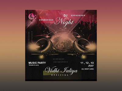 DJ NIDHT | MUSICAL FESTIVAL adobe photoshop branding dj night graphic design live concert music music festival musical night social media socialmedia poster visual identity