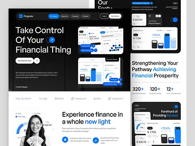 Finance Landing Page - Fingoals dashboard dashboard landing page ui uidesign