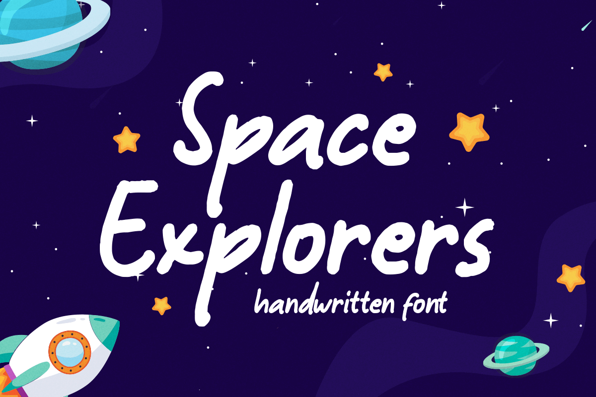 Space Explorers Handwritten Font delightful freebies