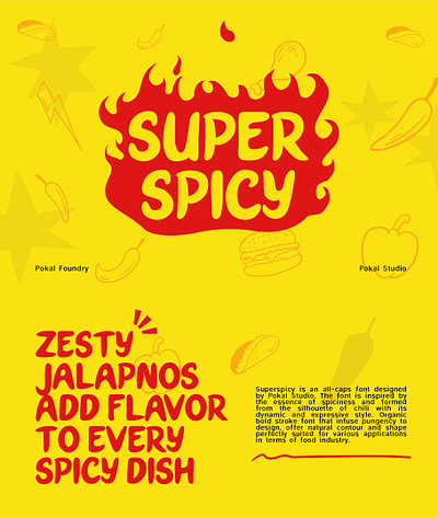 Superspicy - Organic Spiciness Font branding creative market decorative font display font font food label graphic design spicy food tasty