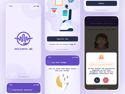 AI Assisted Healthcare Mobile App ai artifical intelligence assistance blue bot chat healthcare interface medical schedule smart talkback type ui ux voice