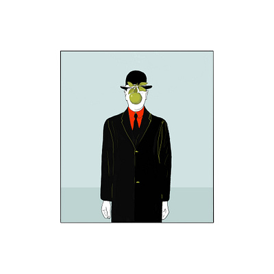 The Son Of Man Illustrations (Original by René Magritte) graphic design illustration