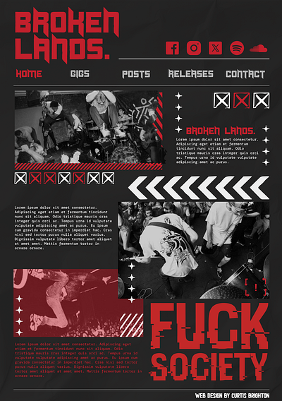 Broken Lands Rock Band Mock-up band design music rock n roll webflow