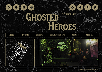 Ghosted Heroes Band Mock-up band design music webflow