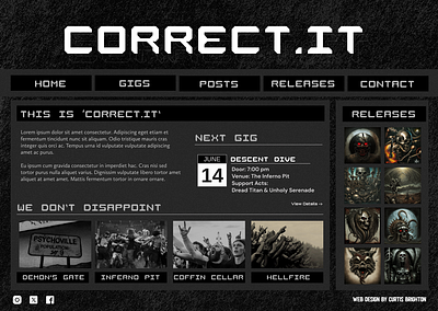 Correct.It Band Mock-up band design metal music webflow