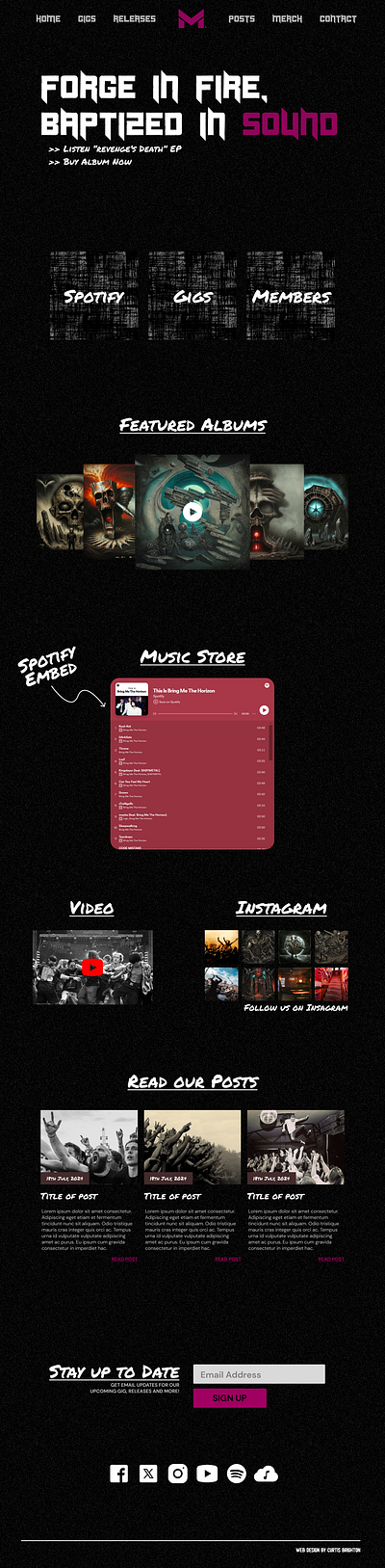 Fire & Sound Mock-up band design music webflow