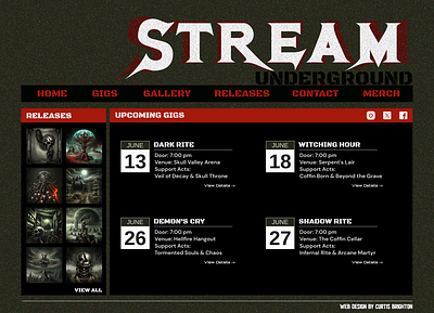 Stream Underground Mock-up band design music webflow