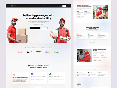 Package Delivery Agency Website Landing Page Design- Figma agency figma framer home page instagram landing page minimal design ui webflow