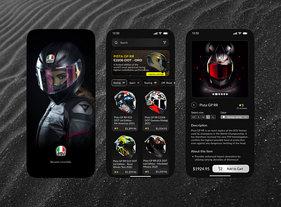 AGV Helmets Mobile Store agv dailyui design helmet ui uidesign uiux uiuxdesigner