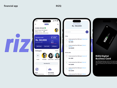 RIZQ Financial App financial app fintech mobile app ui ux