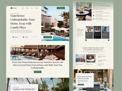 Paradista - Landing page for Resort 2024 booking figma hotel hotel booking landing page luxury motel resort spa vacation web