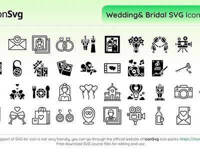 Wedding & Bridal SVG Icon Pack icon pack icon set icon svg icons iconsvg svg icons svg vector ui design ui icon