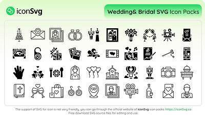 Wedding & Bridal SVG Icon Pack icon pack icon set icon svg icons iconsvg svg icons svg vector ui design ui icon